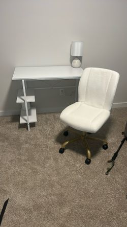 Like New - Never Used White Desk And White Office Chair