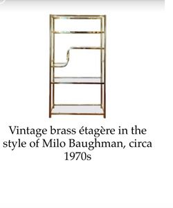 Vintage brass étagère in the style of Milo Baughman, circa 1970s