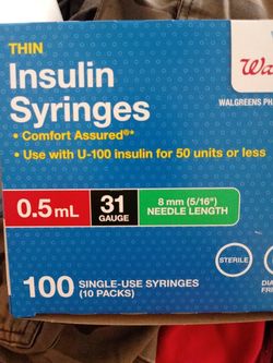 Insulin on sale syringes walgreens