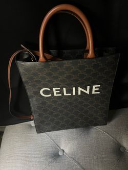 Vertical Cabas Tote Triomphe Coated Canvas satchel