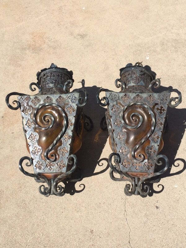 Hand forged antique lamps