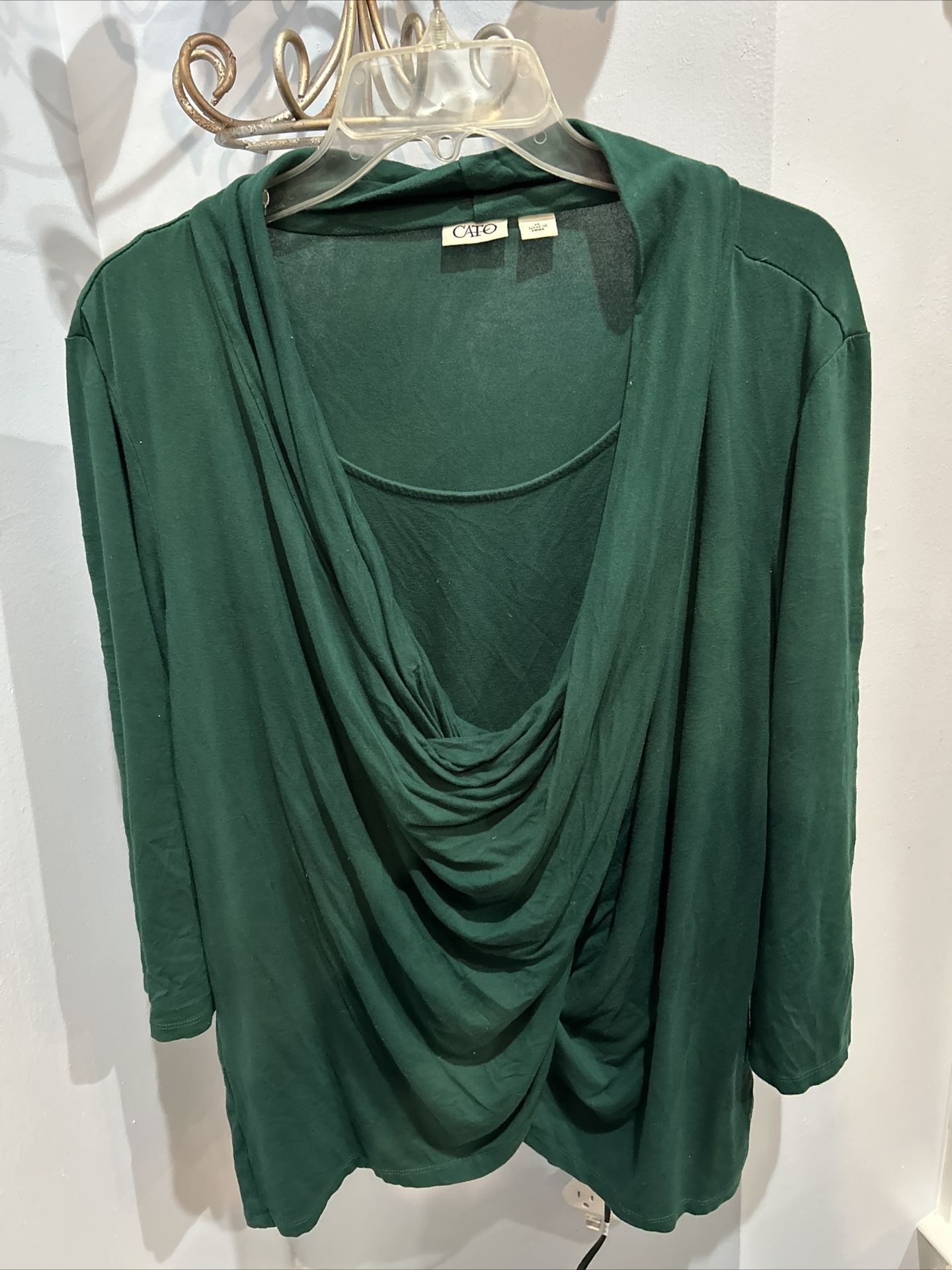 Cato Green Long Sleeve Blouse XL