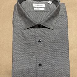 Calvin Klein Slim Fit Stretch Men’s 18 36/37 Long Sleeve Button-Up Shirt XXL NEW!