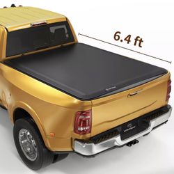 6.4ft Soft 4-Fold Truck Bed Tonneau Cover For 2003-2024 Dodge Ram 1(contact info removed) 3500