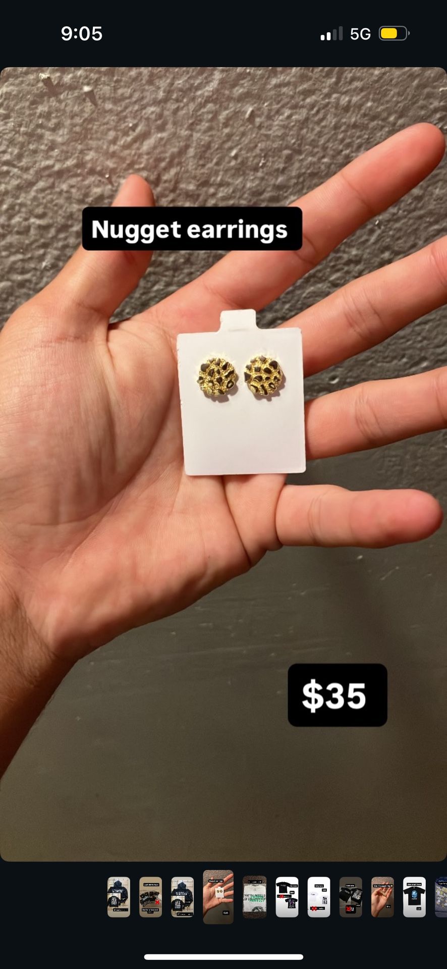 Gold Plated Nugget Earrings