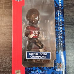 New In Box Warren Sapp Super Bowl Bobblehead Bobble Head Tampa Bay Buccaneers