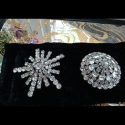 Semi Precious Rhinestone Large Lapel Pin