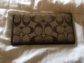 Authentic signature brown Coach checkbook holder