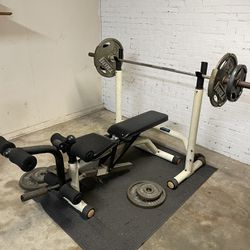 Workout Bench And Weights-(contact info removed)