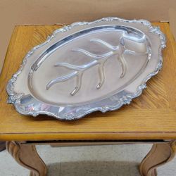 Vintage TOWLE Silver Plate 20.5" x 13.5" Serving Tray, Engraved Center Decoration