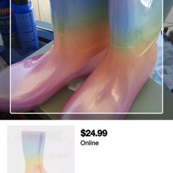 Girl Rain Boots 👢  By Cat $Jack. Size 4 