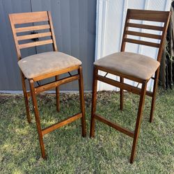 $50- Two Folding Wooden Chairs/Stools