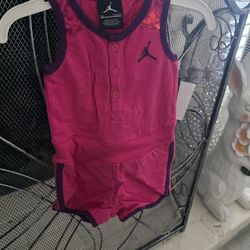 Baby girl Jordan romper and socks 12 months