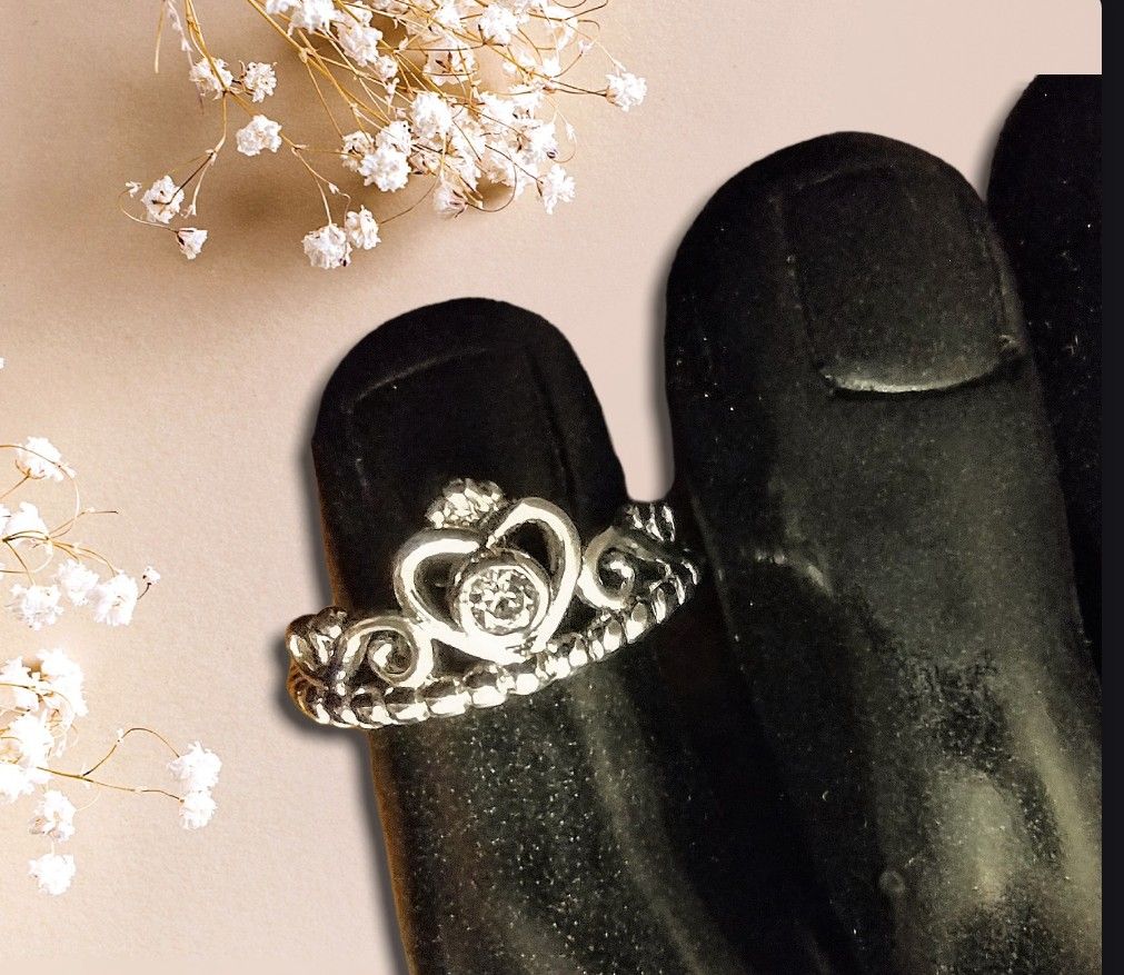 925 Sterling Silver Princess Tiara Ring