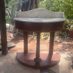 Set Of 3 Granite Top Antique 