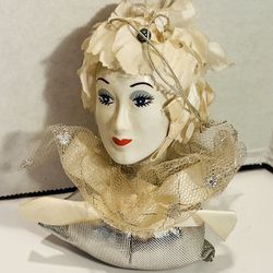 Victorian Porcelain Lady Doll Head Ornament