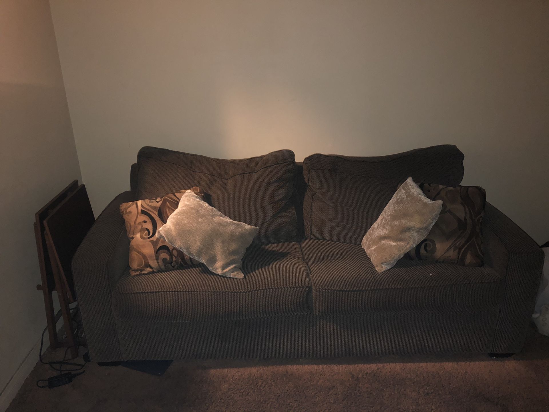 Sofa with pull out bed and matching chair