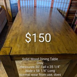 Rustic Solid Wood Dining Table Only