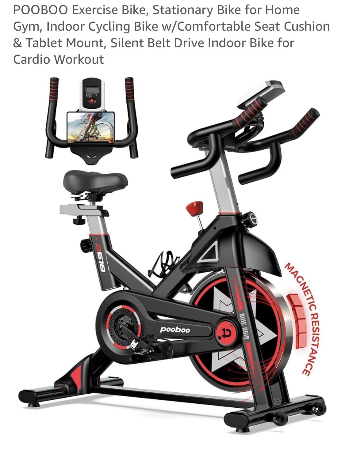 POOBOO Exercise Bike, Stationary Bike