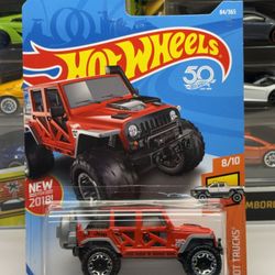 🇺🇸 HOT WHEELS 2017 - Red ‘17 Jeep Wrangler - HW HOT TRUCKS 84/365 - 1:64