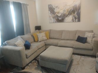 Sectional and ottoman