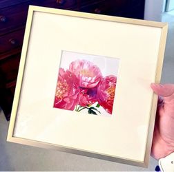 Framed Pink Peony Floral Print