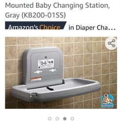 Koala Kare Horizontal Wall Mounted Baby Changing Station, Gray (KB200-01SS)

