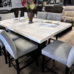 Elegant Marble Dining Table Set! $1699 🤍✅📦