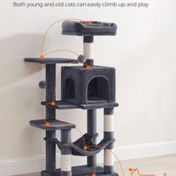 Cat Tree, 44.1-Inch Cat Tower for Indoor Cats