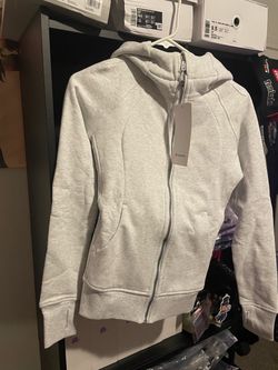 Lululemon Light Heather Grey Full-Zip Scuba Hoodie