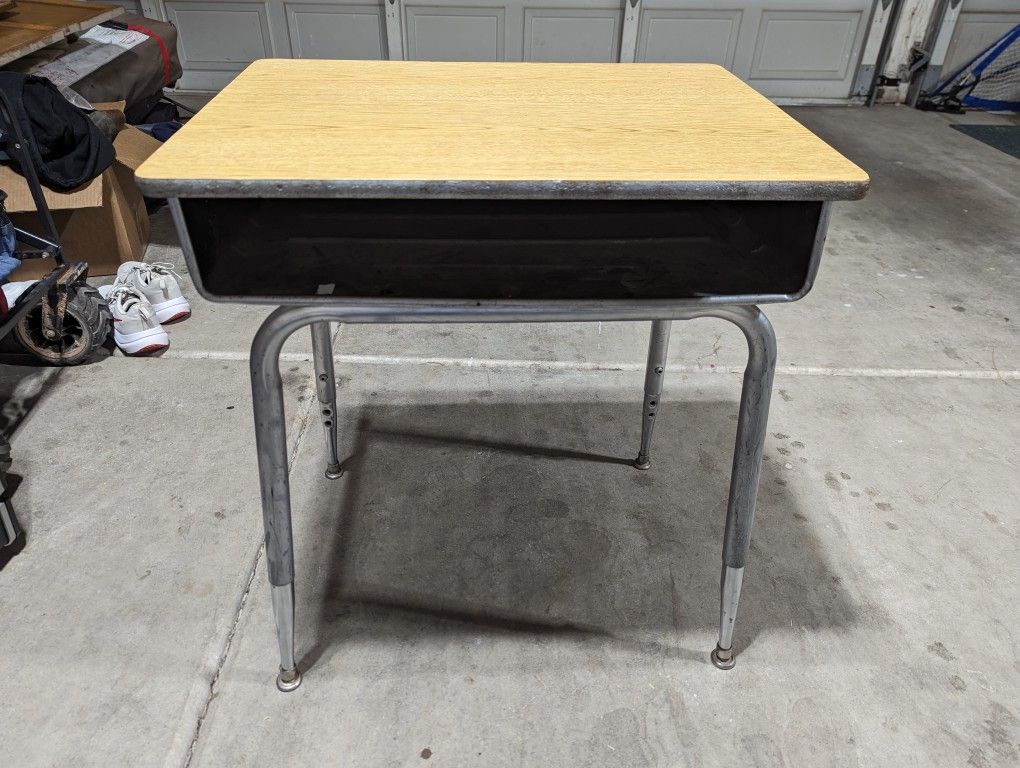 Vintage School Desk With Storage And Chair Included!