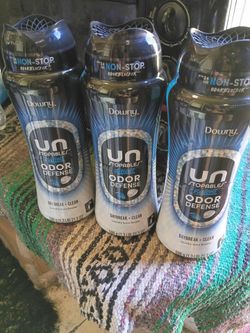 Three Bottles of unstoppable Fusions Odor Defense Laundry Scent Booster