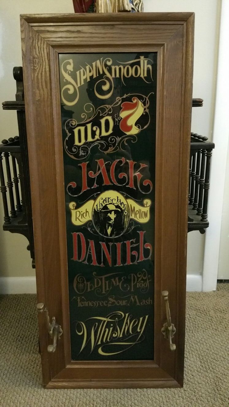 Vintage Original Jack Daniels Whiskey Mirror Sign Hat or Coat Rack Bar Beer Tampa-Northdale