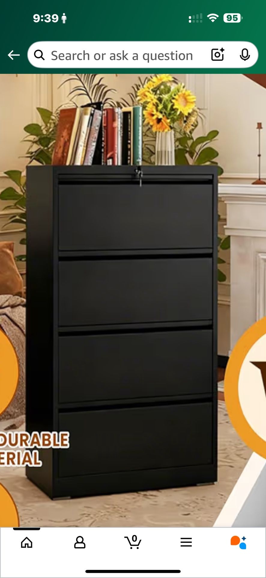 NEW Wood File Cabinet With Key