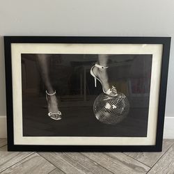 Black Framed Disco Ball Art Print 