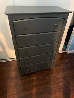 Gray wooden dresser
