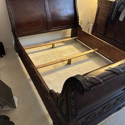 Sleigh Bed Frame, Queen Size