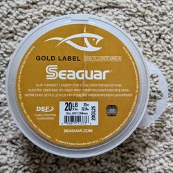 NEW Seaguar Gold Label 20LB 25YD clear fluorocarbon fresh & saltwater leader fishing line