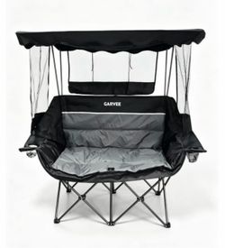Double Camping Chair with Canopy, Heavy Duty Camping Loveseat 660LBS