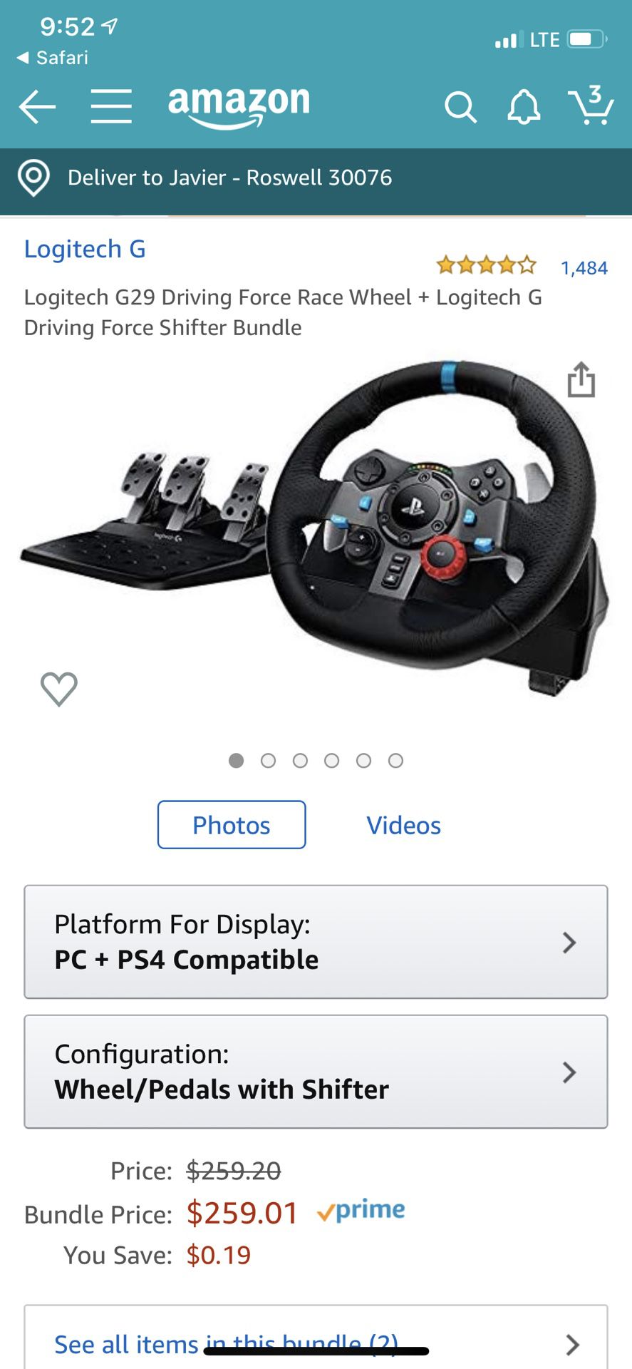 PS4 steering wheel