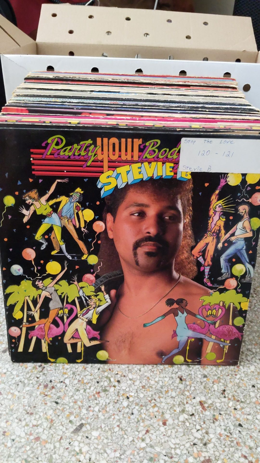 60 vinyl records of freestyle music from the 80s and 90s