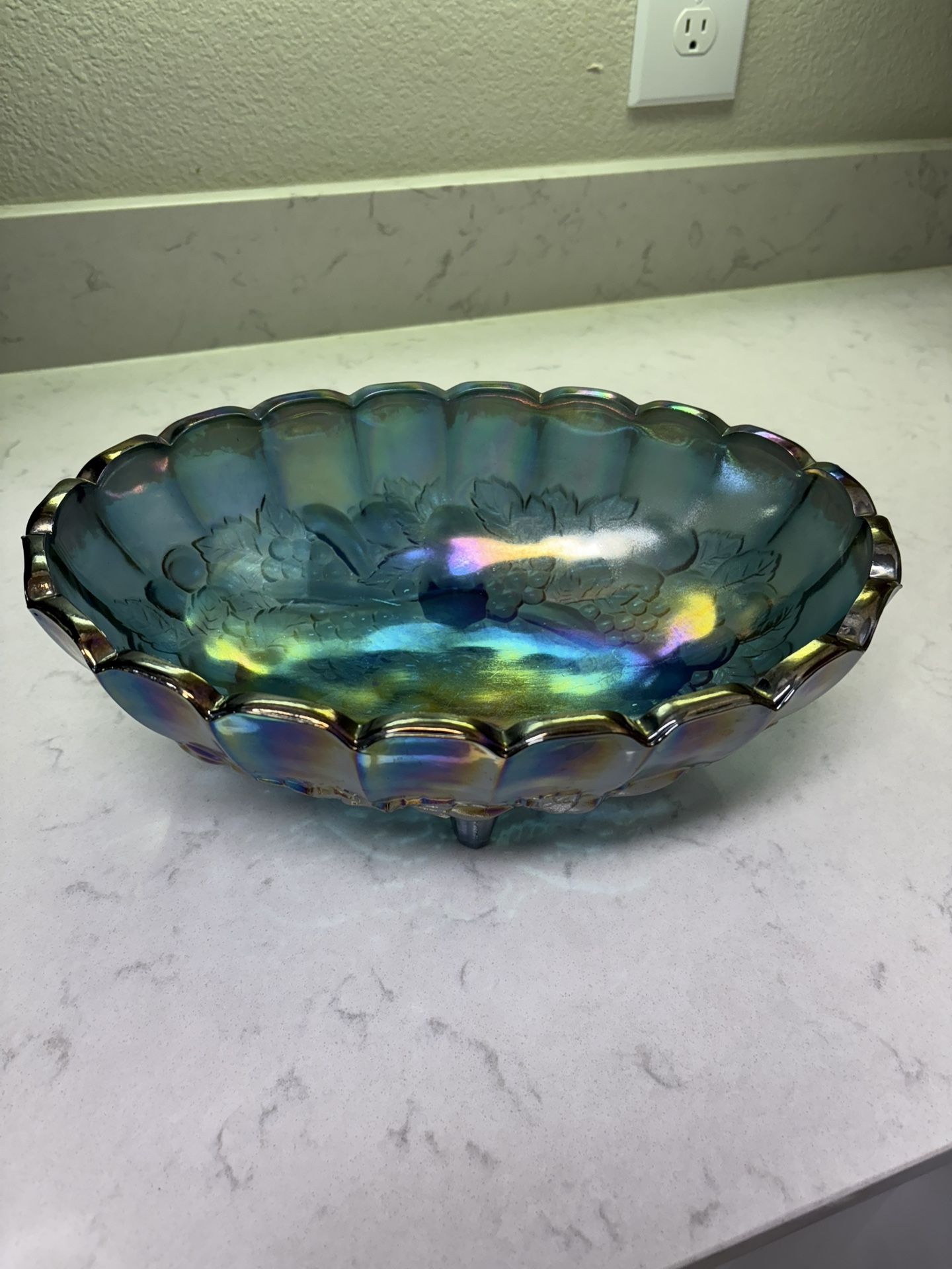 Vintage Oval Grape Harvest Fruit Bowl