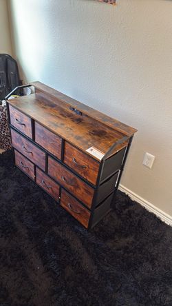 Like New Rustic Industrial Dresser w/ Power Outlets & USB Ports