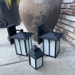 Coach lights for outdoors (used but new condition)