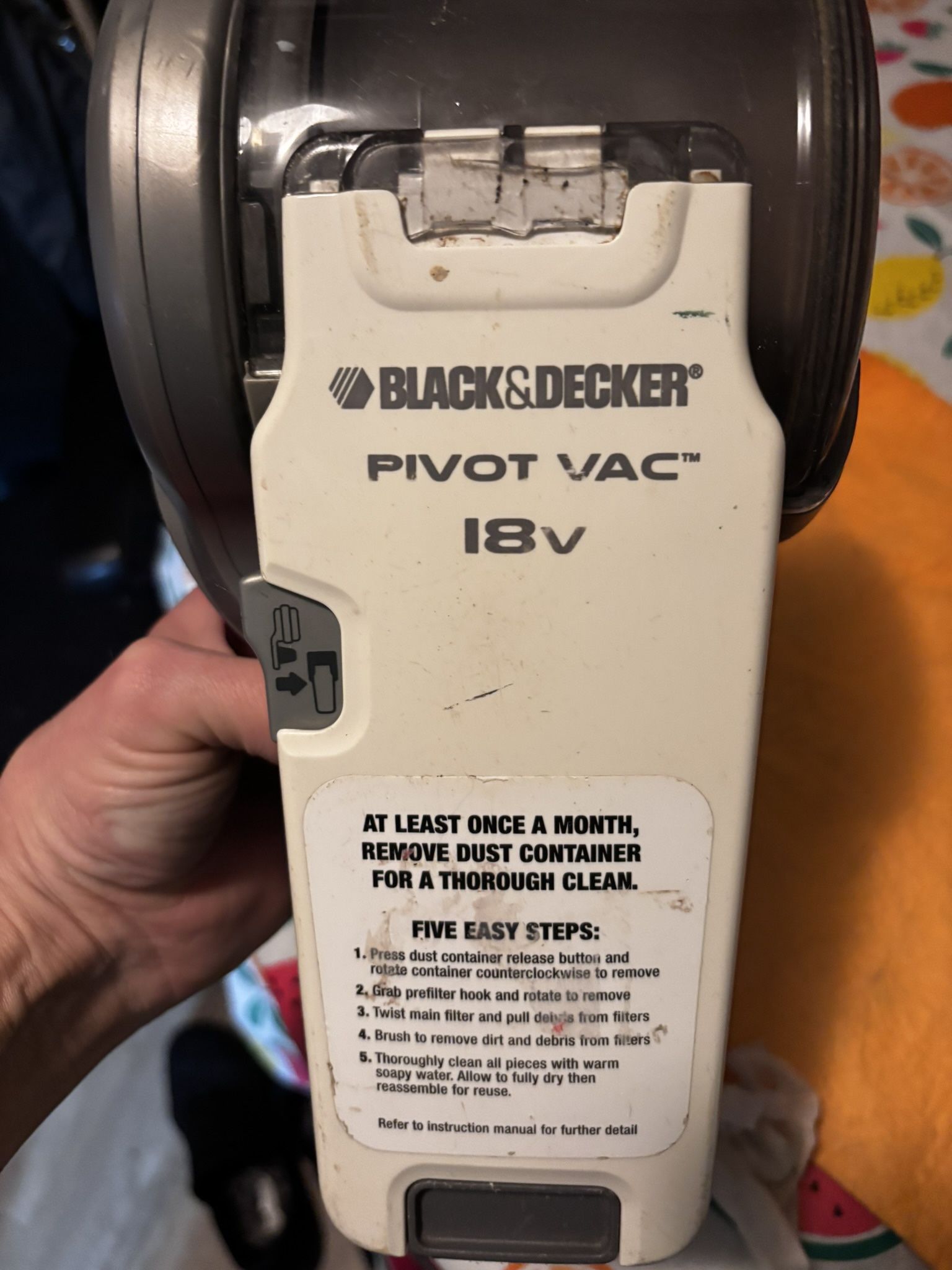 Black And Decker Dustbuster Pivot Vac