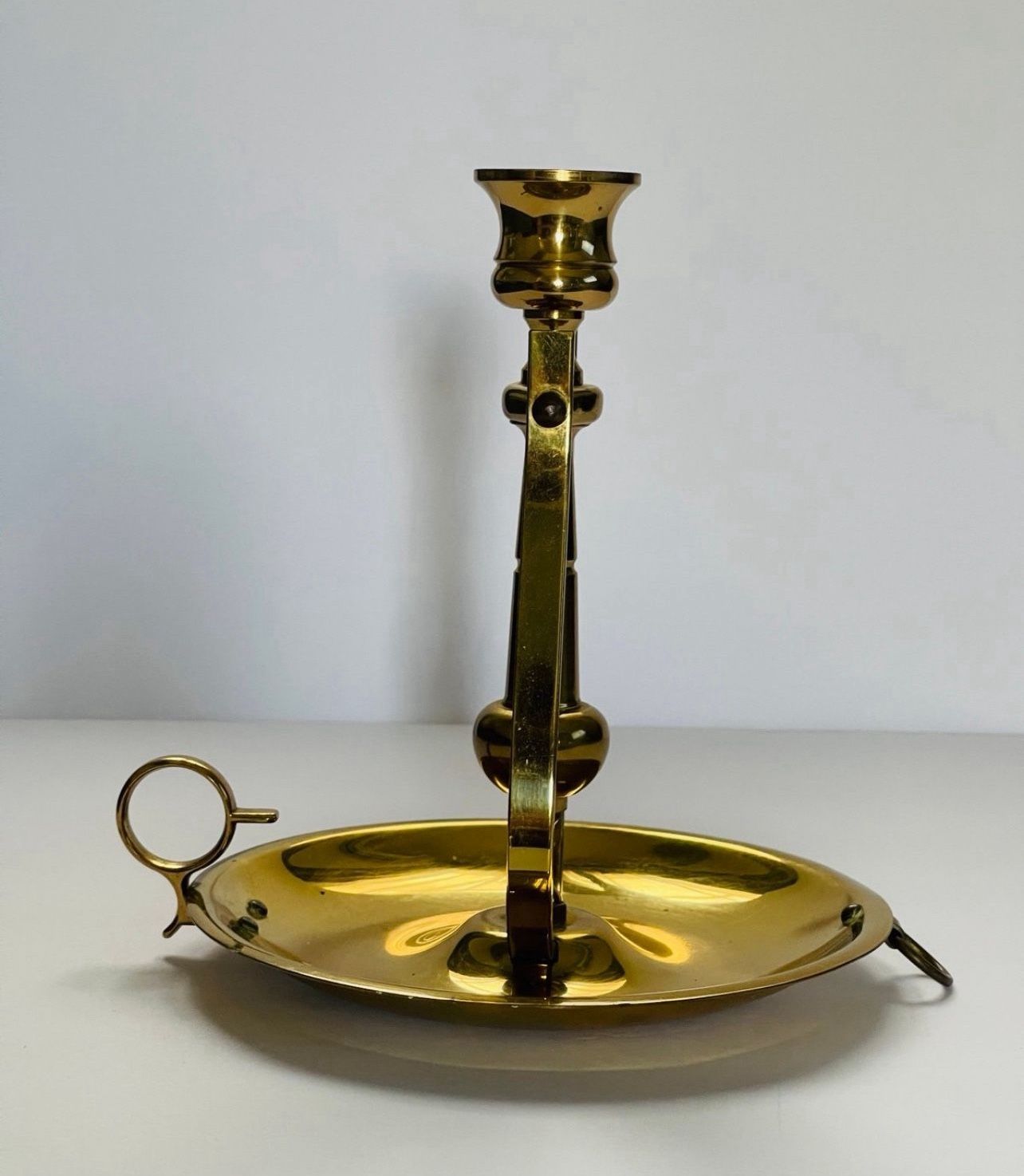 Vintage Baldwin Brass Nautical Swinging Gimbal Tapered Candle Holder