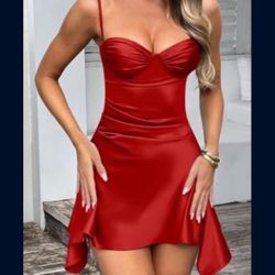 Women's Sleeveless Spaghetti Strap Ruched Sexy Mini Club Party Dress