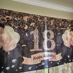 18 Birthday Banner And Light Up Numbers 4 Feet Tall