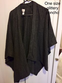 Glittery poncho one size.