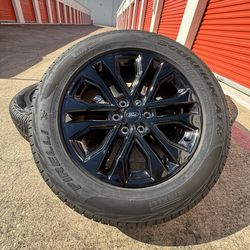 20s Ford F150 Expedition Black Rims Rines Wheels Oem New Tires
